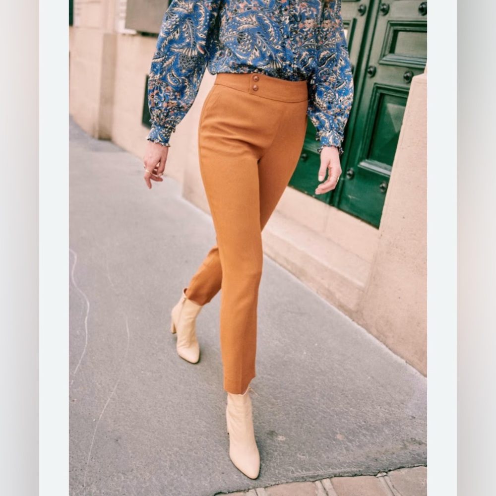 Sezane GEORGES TROUSERS in caramel size 38 US 6